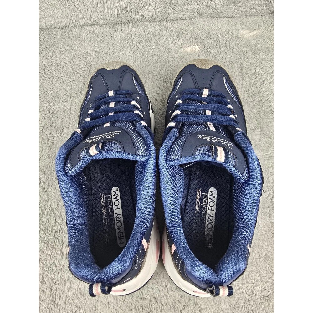 Skechers D'Lites NVGW 11947 Women's Size 10 Navy Blue Pink Chunky Sneaker Shoes - Picture 6 of 8